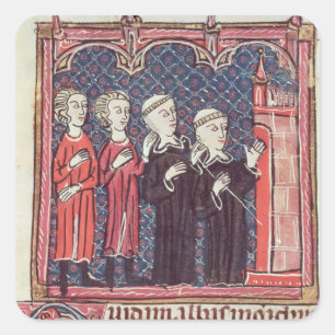 De stichting van een klooster vierkante sticker