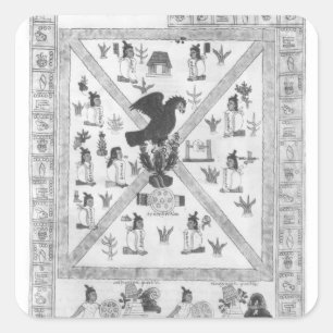 De stichting van Tenochtitlan Vierkante Sticker