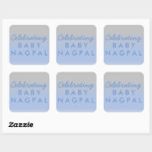 De Sticker Baby Blue Silver Ombre Shower (Vel)