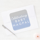 De Sticker Baby Blue Silver Ombre Shower (Envelop)