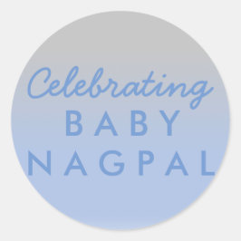 De Sticker Baby Blue Silver Ombre Shower