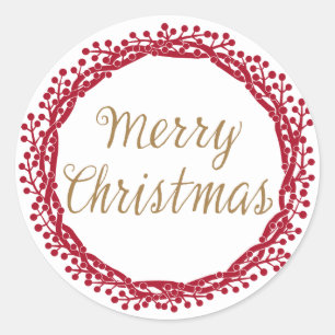 De sticker van de de bessenkroon van Kerstmis