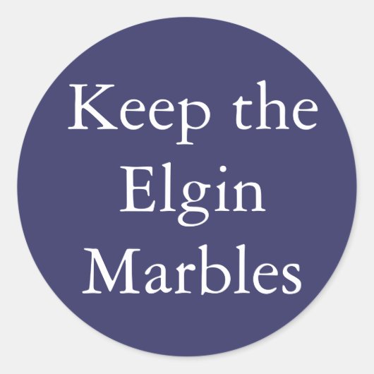 De sticker van de Elgin Marbles behouden (Voorkant)
