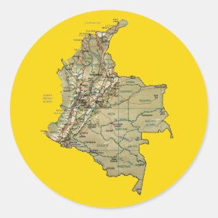 De Sticker van de Kaart van Colombia