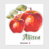 De Sticker van de Naam van Red Apple Persoonlijke (Vel)