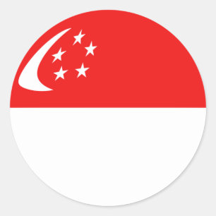 De Sticker van de Vlag van Singapore Fisheye