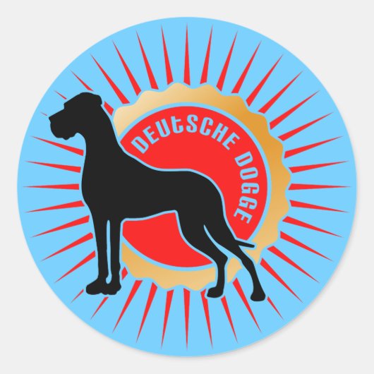 De sticker van Dogge van Deutsche (Voorkant)