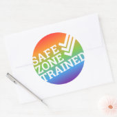 de Sticker van het safe zone project "trainde" (Envelop)