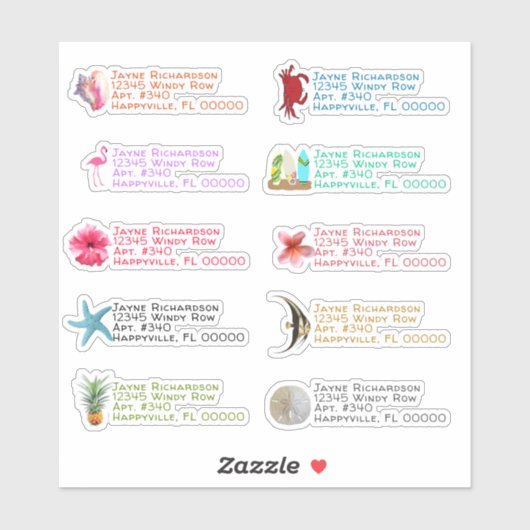 De Stickers van het Adres van de Terugkeer van de  (Vel)