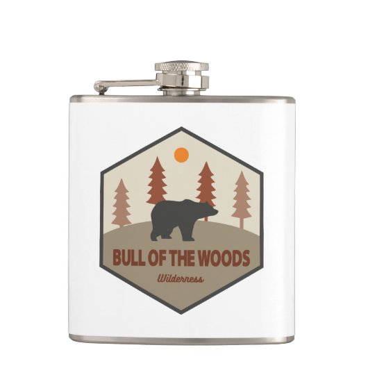 De stier van de Bossen wildernis oregon Beer Heupfles (Voorkant)