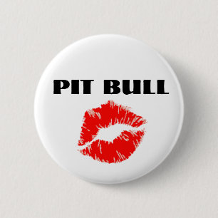 De Stier van de kuil met Lippenstift - ORIGINEEL Ronde Button 5,7 Cm