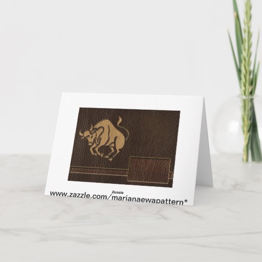 De Stier van de leder-blik Kaart (Achterkant)