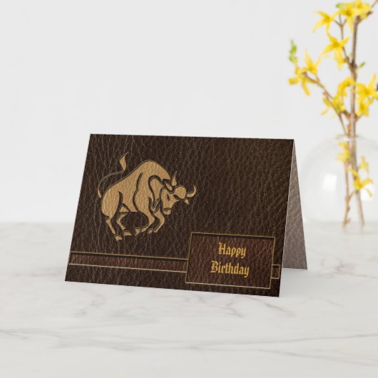 De Stier van de leder-blik Kaart (Gele Bloem)