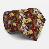 De stierhond van Kerstman (wit) Stropdas (Opgerold)