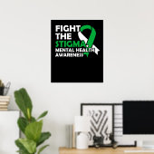 De Stigma bestrijden. Bewustmaking van de geesteli Poster (Thuiskantoor)