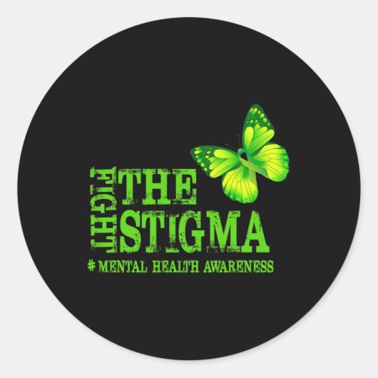 De Stigma Mental Health Awareness Maand Ronde Sticker (Voorkant)