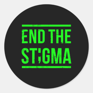 De Stigma Mental Health Awareness Warrior Counsel Ronde Sticker
