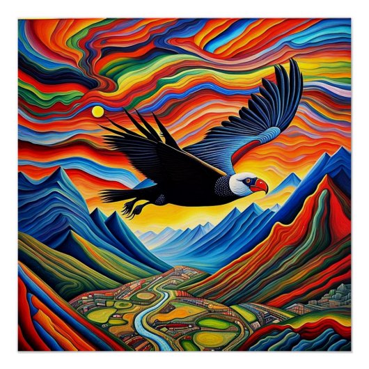 De stijgende Condor Perfect Poster (Voorkant)