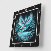 De stijgende Phoenix boven Twilight Peaks Vierkante Klok (Hoek)