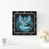 De stijgende Phoenix boven Twilight Peaks Vierkante Klok (Huis)