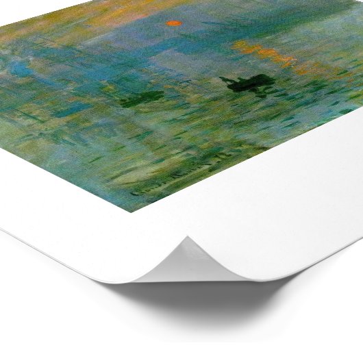 De stijgende zon van Claude Monet Poster (Hoek)