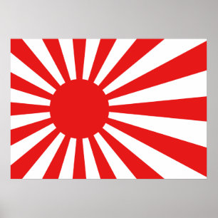 De stijgende zonvlag poster