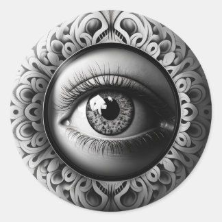 De stijl Eye Fornasetti Ronde Sticker