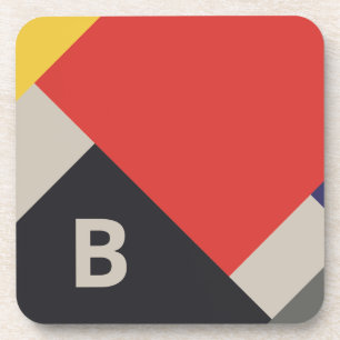 De Stijl inspireerde primair gekleurde vierkanten Bier Onderzetter