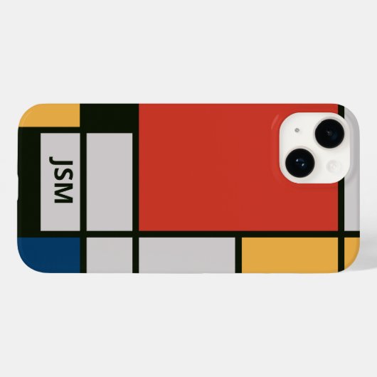 De Stijl inspireerde primair gekleurde vierkanten Case-Mate iPhone Case (Achterkant (horizontaal))