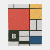 De Stijl inspireerde primair gekleurde vierkanten  Fleece Deken (Voorkant)