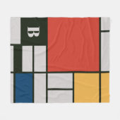 De Stijl inspireerde primair gekleurde vierkanten  Fleece Deken (Voorkant (Horizontaal))