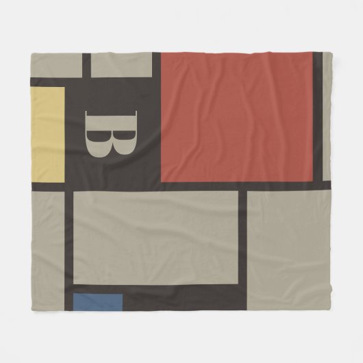 De Stijl inspireerde primair gekleurde vierkanten  Fleece Deken (Voorkant (Horizontaal))