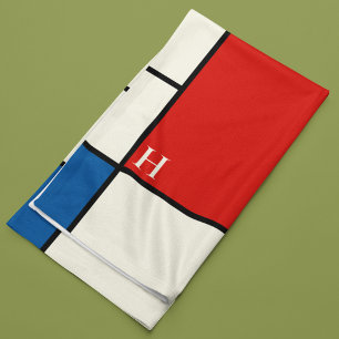 De Stijl inspireerde primair gekleurde vierkanten  Fleece Deken