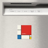 De Stijl inspireerde primair gekleurde vierkanten  Magneet (Insitu (Vaatwasser))