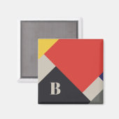 De Stijl inspireerde primair gekleurde vierkanten  Magneet (Voorkant / Achterkant)