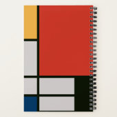 De Stijl inspireerde primair gekleurde vierkanten Notitieboek (Achterkant)