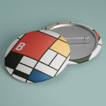 De Stijl inspireerde primair gekleurde vierkanten  Ronde Button 3,2 Cm<br><div class="desc">De Stijl (Piet Mondriaan) inspireerde ontwerp met personaliseerbaar monogram (of laat leeg om te verwijderen). De Stijl, Nederlands voor 'stijl', ook wel neoplasticisme genoemd, is een kunstbeweging die in 1917 in Nederland is gestart en zich richt op rechtlijnige vormen en primaire kleuren. De stijl heeft doorstaan door de tijd en...</div>