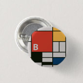 De Stijl inspireerde primair gekleurde vierkanten  Ronde Button 3,2 Cm (Voorkant /achterkant)