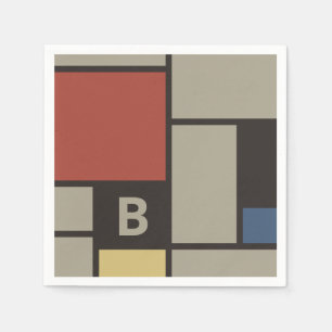 De Stijl inspireerde primair gekleurde vierkanten Servet