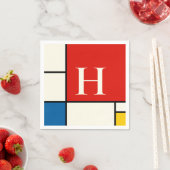 De Stijl inspireerde primair gekleurde vierkanten  Servet (Insitu)