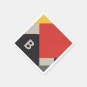 De Stijl inspireerde primair gekleurde vierkanten  Servet (Hoek)