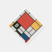 De Stijl inspireerde primair gekleurde vierkanten  Servet (Hoek)