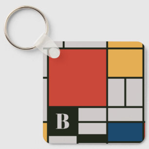 De Stijl inspireerde primair gekleurde vierkanten  Sleutelhanger
