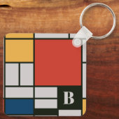 De Stijl inspireerde primair gekleurde vierkanten  Sleutelhanger (Achterkant)