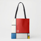 De Stijl inspireerde primair gekleurde vierkanten  Tote Bag (Voorkant)