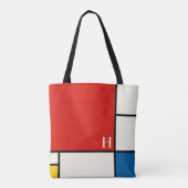 De Stijl inspireerde primair gekleurde vierkanten  Tote Bag (Achterkant)