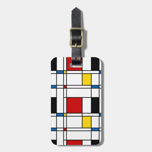 De Stijl Pattern Bagagelabel (Voorkant verticaal)