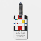 De Stijl Pattern Bagagelabel (Achterkant verticaal)