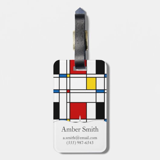 De Stijl Pattern Bagagelabel (Achterkant verticaal)