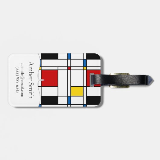 De Stijl Pattern Bagagelabel (Achterkant horizontaal)